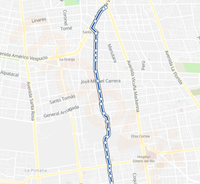 Ruta y Mapa del bus Línea 224C